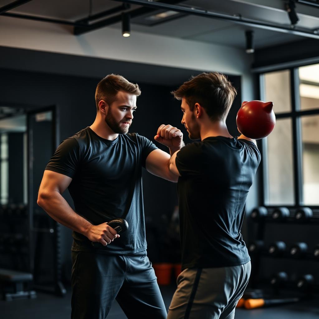 Personal trainer coaching a client in the private studio at Relentless Health & Fitness